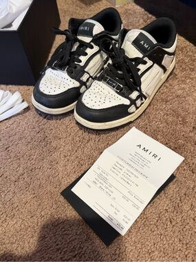 AMIRI Kids Black and White Low-Top Sneakers